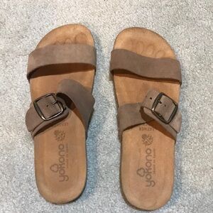 Yokono Made in Spain Suede Slip On Buckle Sandal-Size 9